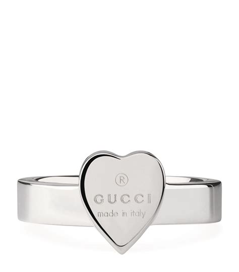 silver heart ring gucci|Gucci Trademark Heart Ring .